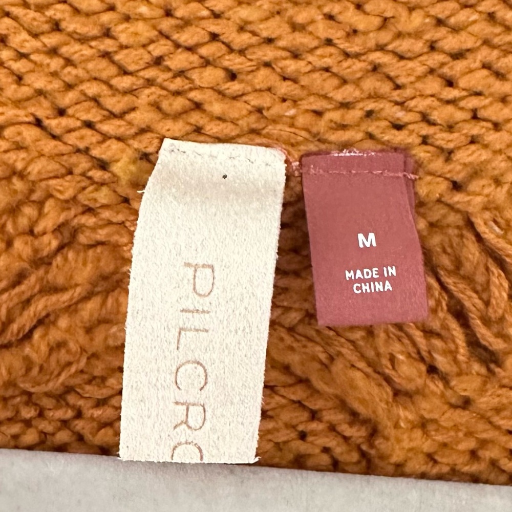 Anthropologie Pilcro Mock-Neck Chunky Cable-Knit Sweater Medium - Picture 6 of 6